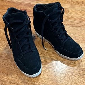 Sorel, black suede, wedge high top